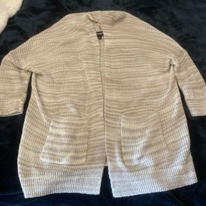 Express tan/cream striped cardigan
